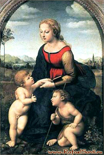 Прекрасная садовница. Мария с Младенцем и Иоанном Крестителем. Рафаэль / www.RafaelSanti.ru