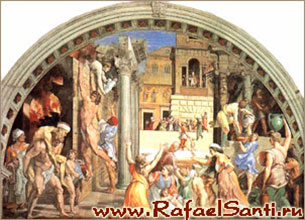 Пожар в Борго. Рафаэль. 1508-1511 гг. Фреска. Ватикан