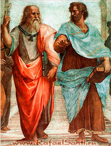 Платон и Аристотель. Фрагмент фрески  Афинская школа. Рафаэль.
