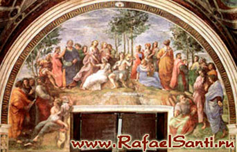 Парнас. Рафаэль. 1508-1511 гг. Фреска. Ватикан