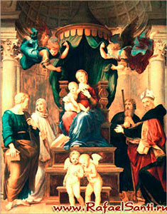 Мадоннна Бальдаччино. Рафаэль. 1507-1508 гг. Дерево. Ватикан, Пинакотека.