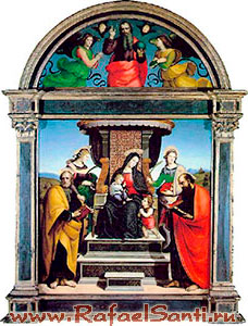 Алтарь семейства Колонна. Мадонна со святыми. Рафаэль. Ок. 1504-1505. Нью-Йорк, Музей Метрополитен